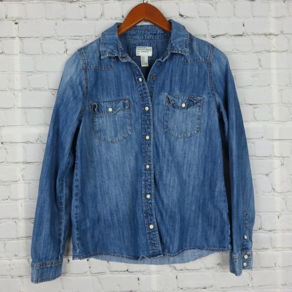 Forever 21 Premiun Denim Button Chambray Shirt
